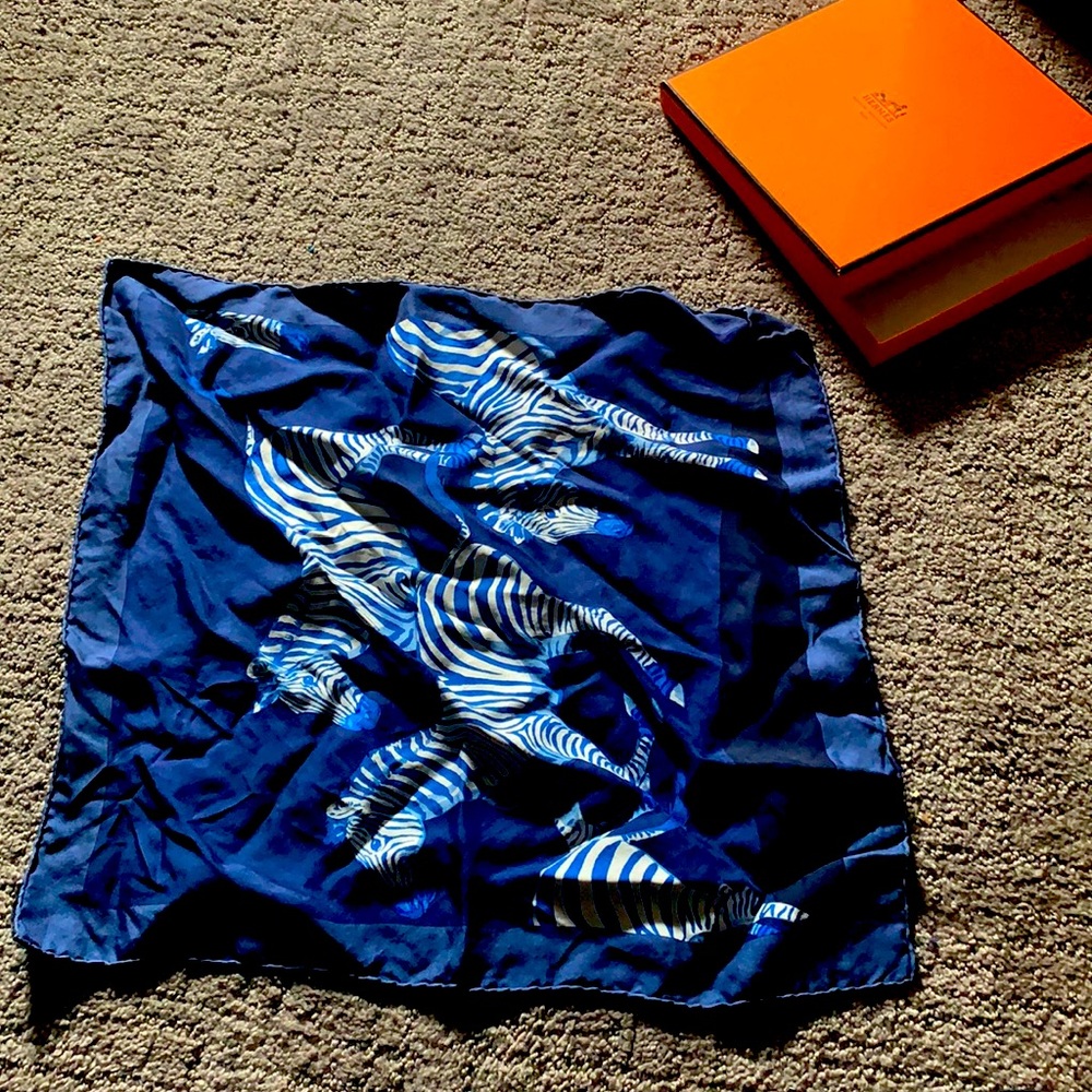 Hermes mini scarf zebra printed